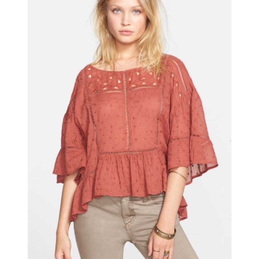 NWT FREE PEOPLE BEAUTIFUL DREAMER NEW AGE DOT TOP